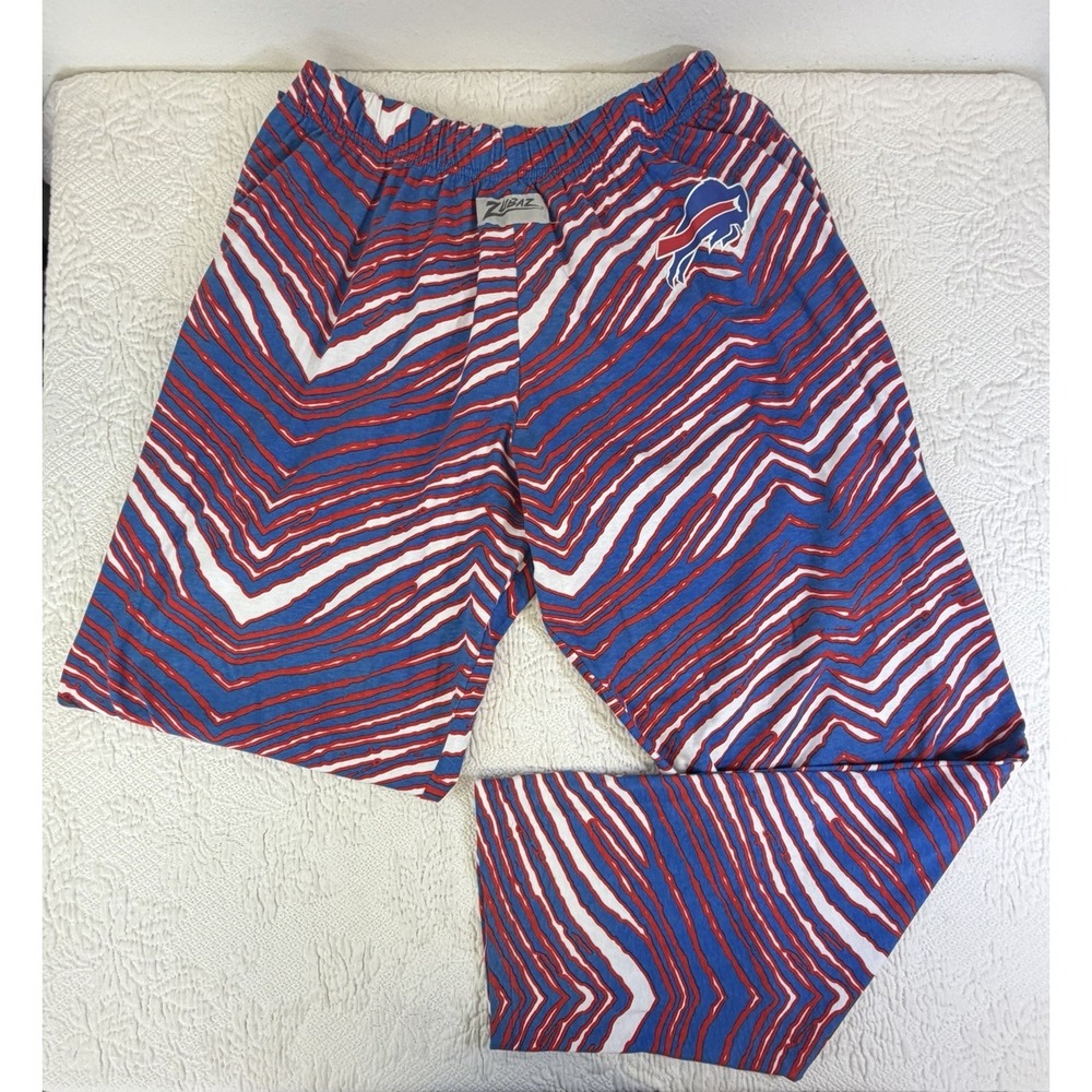 Vintage Buffalo Bills Zubaz Football Pants, Size Large All Over Print Drawstring